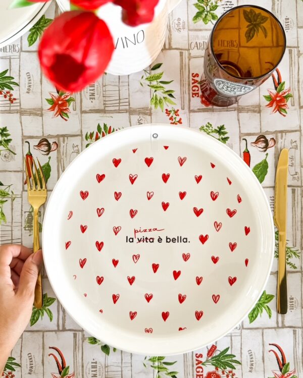 Piatto Pizza Con Frasi Simpatiche in Ceramica 30 Cm