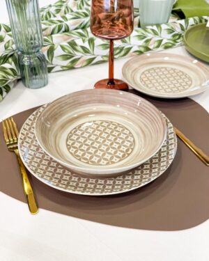 Tovaglietta in Similpelle 45x37 Cm Goffrata Double Face Goccia