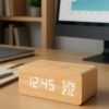 Sveglia Minimal Con Ricarica Wireless per SmartPhone Data Temperatura Umidità Allarme-19957