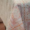 Tokyo Lace Tovagliato a Metraggio Effetto Merletto Con Doppio Fondo Arancio Larghezza 137 Cm