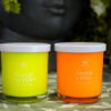 Candela Fluo Orange e Poppies e Amalfi Citrus Mercury in Vetro con Coperchio