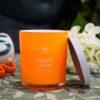 Candela Fluo Orange e Poppies e Amalfi Citrus Mercury in Vetro con Coperchio