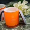 Candela Fluo Orange e Poppies e Amalfi Citrus Mercury in Vetro con Coperchio