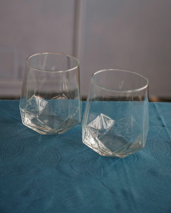 Set 6 Bicchieri da Acqua Valeria Trasparenti Linee Spigolose