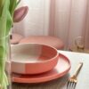 Servizio di Piatti Skandik Coral Pezzi 3 Tonalità di Rosa