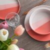 Servizio di Piatti Skandik Coral Pezzi 3 Tonalità di Rosa