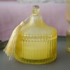 Cofanetto Rigato Con Candela Coperchio e Nappina Silani