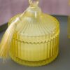 Cofanetto Rigato Con Candela Coperchio e Nappina Silani