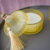 Cofanetto Rigato Con Candela Coperchio e Nappina Silani