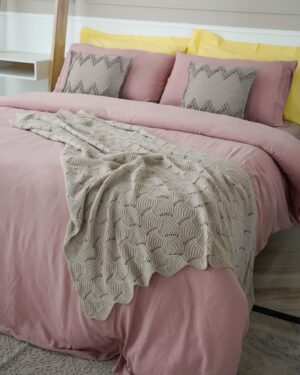 Coperta In Maglia Colore Naturale Preziosa Home