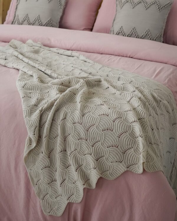 Coperta In Maglia Colore Naturale Preziosa Home