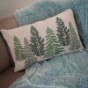 Cuscino Arredo Rettangolare Alberi in Velvet 35x60 Cm