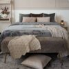Coperta in Maglia Intrecciata Colore Naturale Preziosa Lucjry