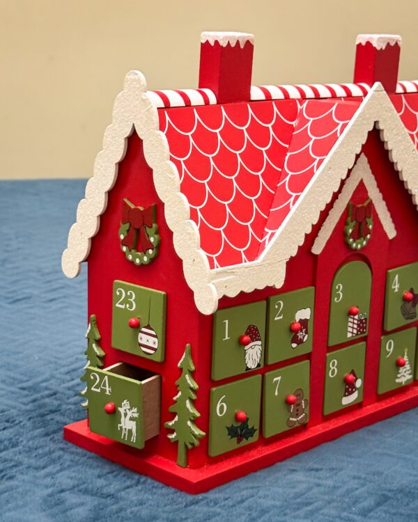 Casetta Calendario Dell’Avvento in Legno Natalizia
