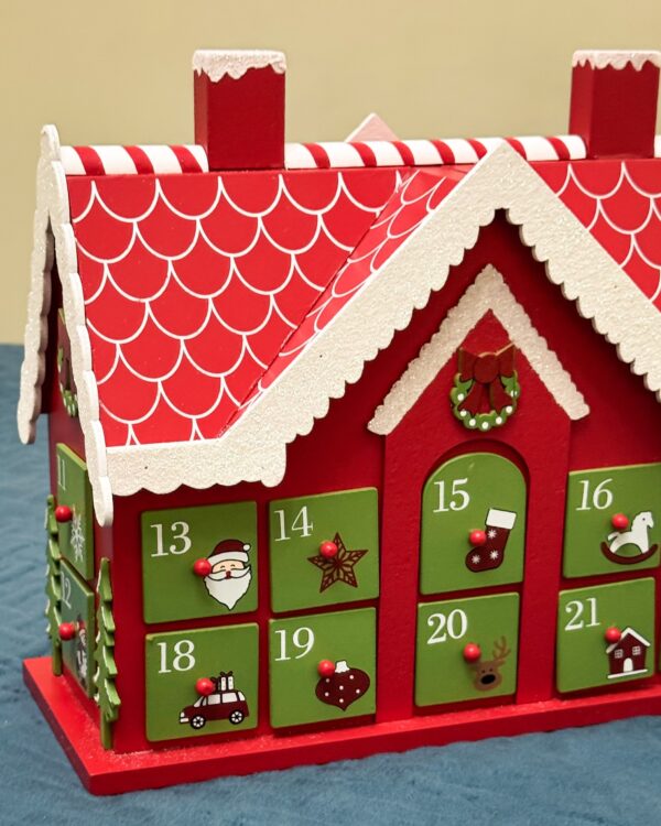 Casetta Calendario Dell’Avvento in Legno Natalizia
